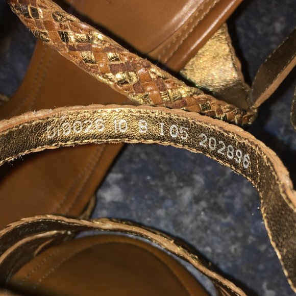 Cole Haan Tan & Metallic Gold Braided Strap Sandal - Picture 8 of 8